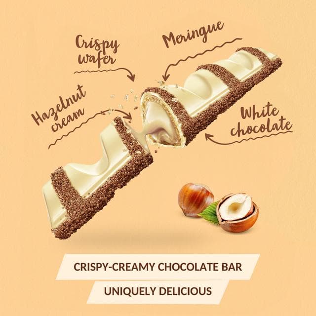 Kinder Bueno 5 x 39g White Milk & Hazelnuts Multipack Bars - gallery image 2