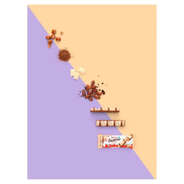 Kinder Bueno 5 x 39g White Milk & Hazelnuts Multipack Bars - gallery image 4