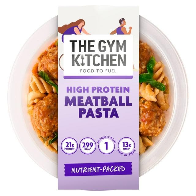 The Gym Kitchen 280g High Protein Meatball Pasta Ready Meal - gallery image 1