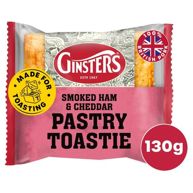 Ginsters 130g Smoked Ham & Cheddar Pastry Toastie - gallery image 1