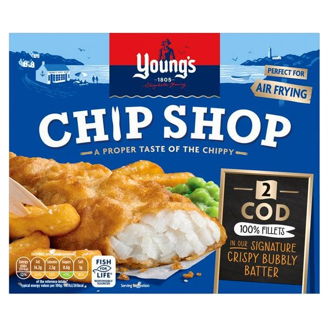 Young's 2 x Chip Shop 100% Cod Fillets 200g - gallery image 1