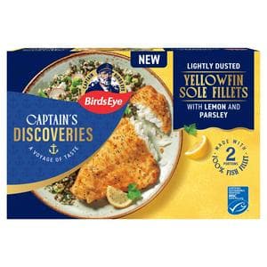 Birds Eye Captain's Discoveries 2 x Lightly Dusted Lemon & Parsley Sole Fish Fillets 280g