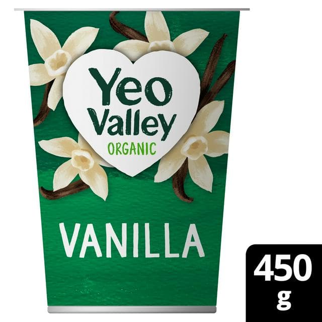 Yeo Valley Organic 450g Vanilla Whole Milk Yogurt - gallery image 1