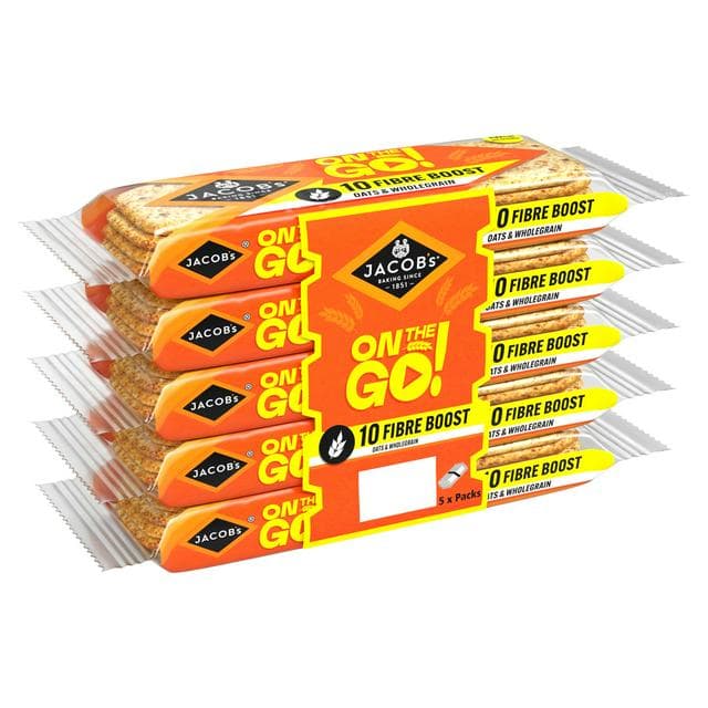Jacob's On the Go 5 x 46g Fibre Boost Oats & Wholegrain Crackers - gallery image 1