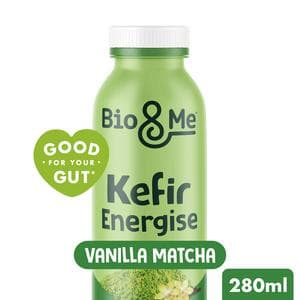 Bio&Me 280ml Vanilla Matcha Energise Kefir Yoghurt Drink