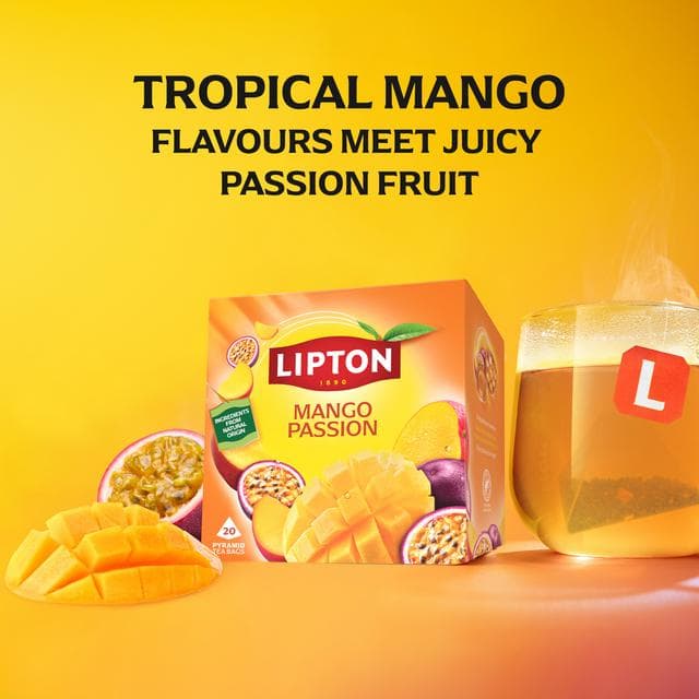 Lipton 20 x 1.8g Mango Passion Pyramid Tea Bags - gallery image 3