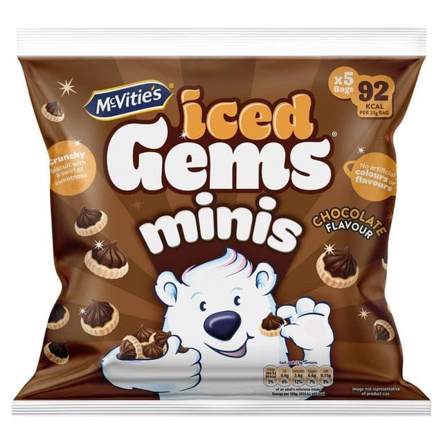 McVitie's 5 x 23g Iced Gems Chocolate Flavour Multipack Biscuits - gallery image 1