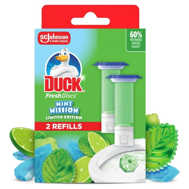 Duck Fresh Discs 2 x 36ml Mint Mission Toilet Gel Refill - gallery image 1