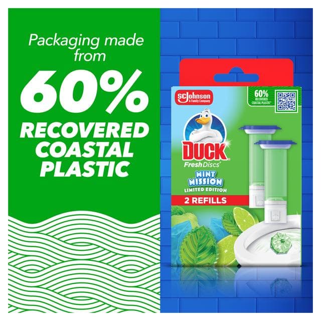 Duck Fresh Discs 2 x 36ml Mint Mission Toilet Gel Refill - gallery image 6