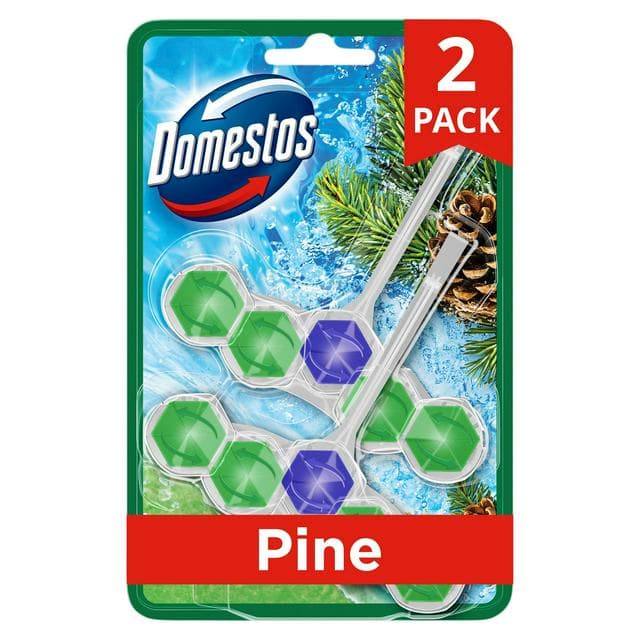 Domestos Power 2 x 50g Pine Toilet Rim Blocks - gallery image 1