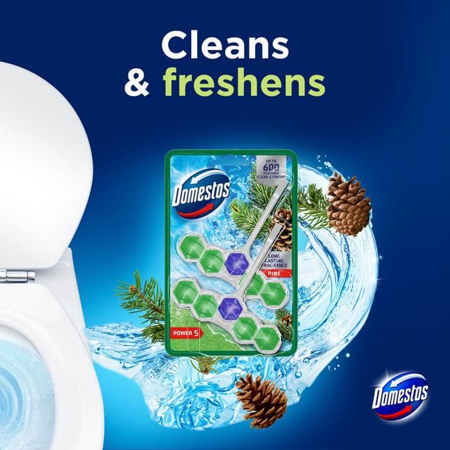 Domestos Power 2 x 50g Pine Toilet Rim Blocks - gallery image 2