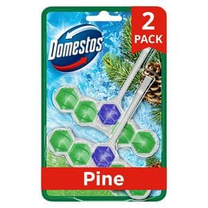Domestos Power 2 x 50g Pine Toilet Rim Blocks