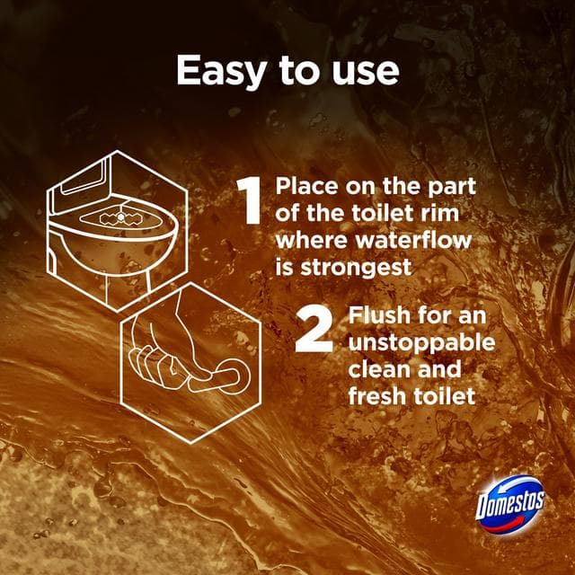 Domestos 1 x 50g Gold Freshness Limited Edition Toilet Freshener Rim Block Cleaner - gallery image 4