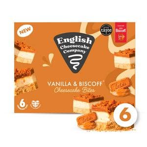 English Cheesecake Company 6 x 35g Vanilla & Biscoff Cheesecake Bites