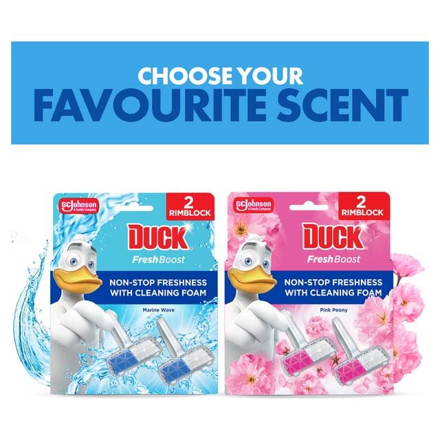 Duck Fresh Boost 2 x 16g Marine Wave Toilet Rim Block - gallery image 6