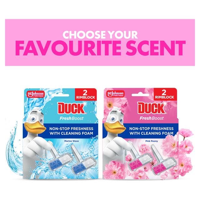 Duck Fresh Boost 2 x 16g Pink Peony Toilet Rim Block - gallery image 6