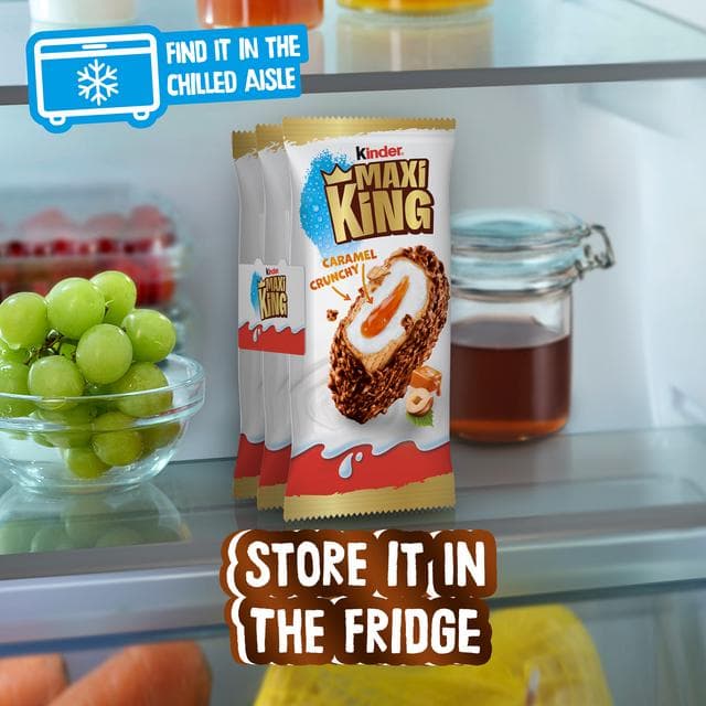 Kinder Maxi King 3 x 35g Milk Chocolate, Hazelnuts & Caramel Chilled Snack - gallery image 3