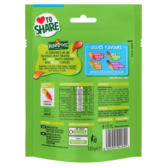 Rowntree's 130g Fruit Pastilles Sweets Sharing Bag Lollies - gallery image 3