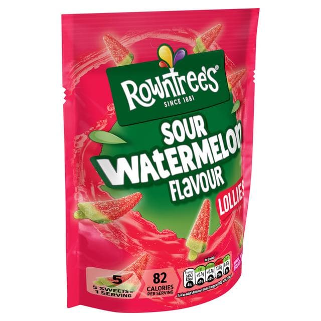 Rowntree's 130g Sour Watermelon Flavour Sweets Sharing Bag Lollies - gallery image 2