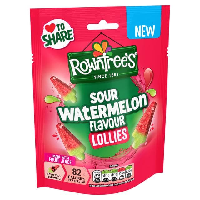 Rowntree's 130g Sour Watermelon Flavour Sweets Sharing Bag Lollies - gallery image 2