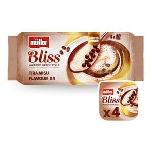 Müller Bliss Limited Edition Tiramisu Flavour Whipped Greek Style 400g (4 x 100g)