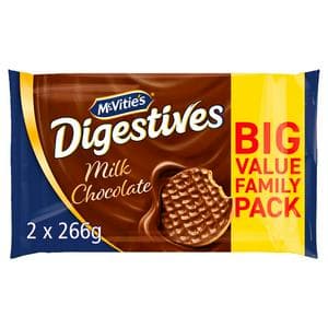 McVitie's Digestives 2 x 266g Milk Chocolate Twin Pack Biscuits