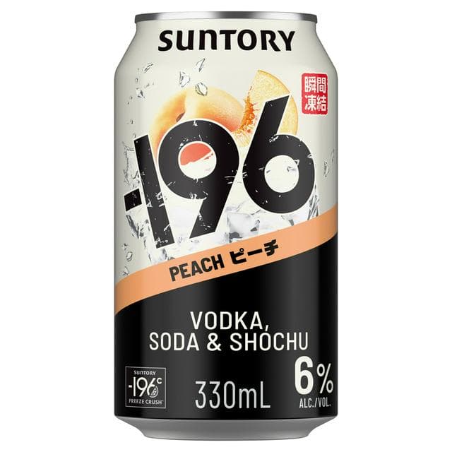 Minus 196 330ml Peach Vodka, Soda & Shochu Pre Mixed Ready to Drink Can - gallery image 1