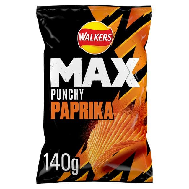 Walkers Max 140g Punchy Paprika Sharing Crisps - gallery image 1
