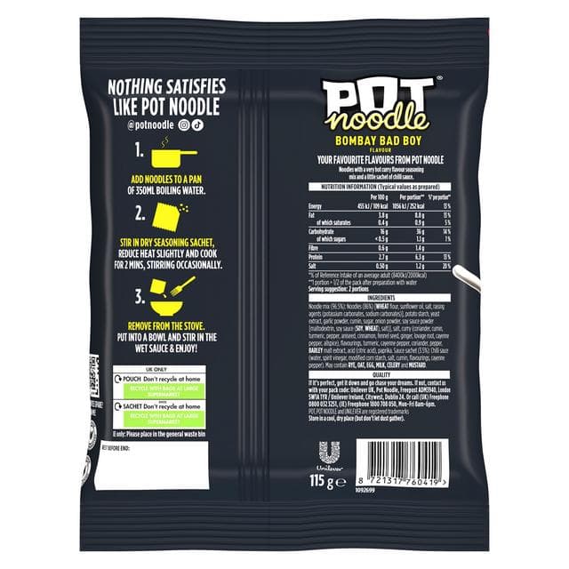 Pot Noodle 115g Bombay Bad Boy Instant Block Noodles - gallery image 6
