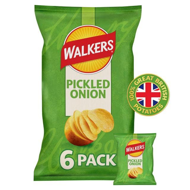 Walkers 6 x 25g Picked Onion Multipack Crisps - gallery image 1