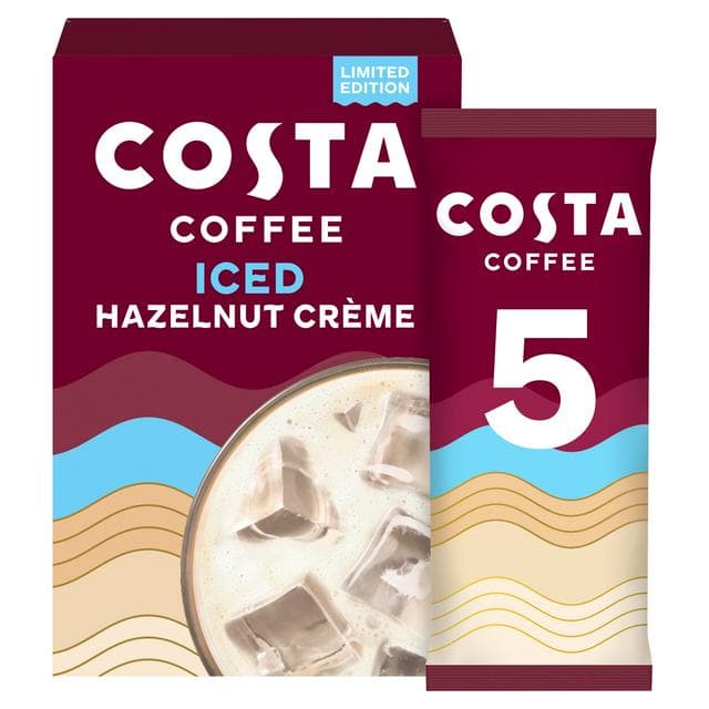 Costa Coffee Barista Creations 5 x 72.5g Hazelnut Creme Iced Coffee Sachets - gallery image 1