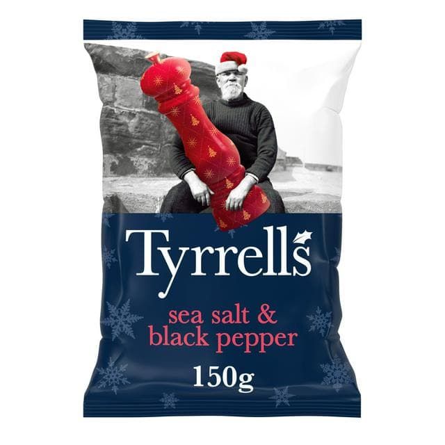 Tyrrells 150g Sea Salt & Black Pepper Sharing Crisps - gallery image 1