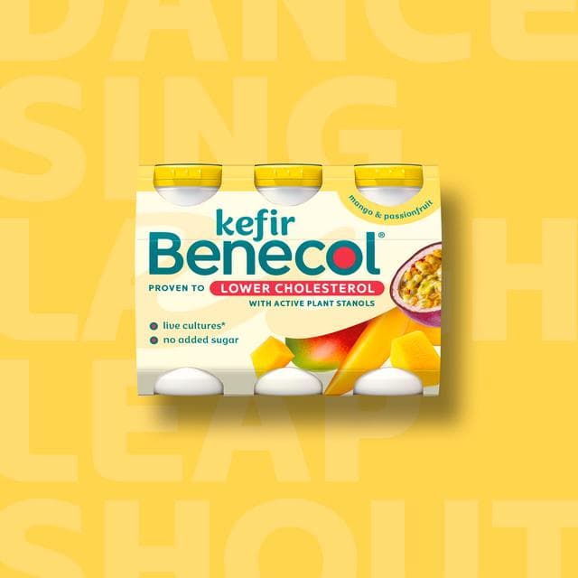 Benecol 6 x 67.5g Kefir Mango Passionfruit Yoghurt Drink - gallery image 4