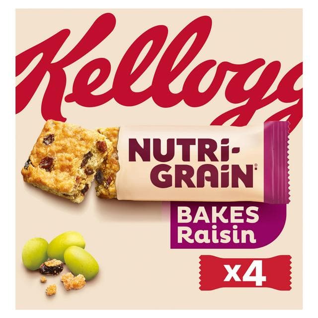Kellogg's 4 x 45g Nutri-Grain Bakes Raisin Snack Bars - gallery image 1