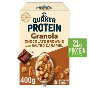 Quaker 400g Chocolate Brownie & Salted Caramel Protein Granola