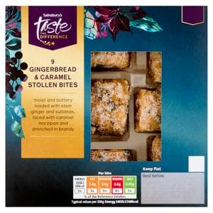 Sainsbury's 9 x Gingerbread & Caramel Stollen Bites, Taste the Difference 175g