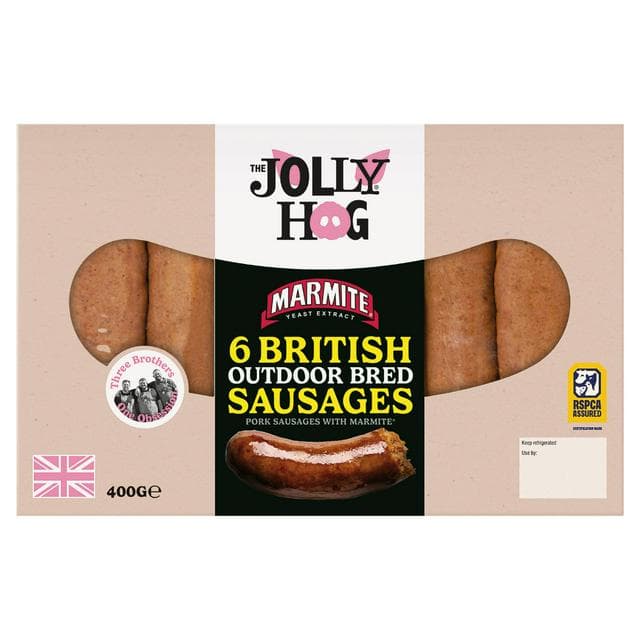 The Jolly Hog 6 x British Marmite Sausages 400g - gallery image 1