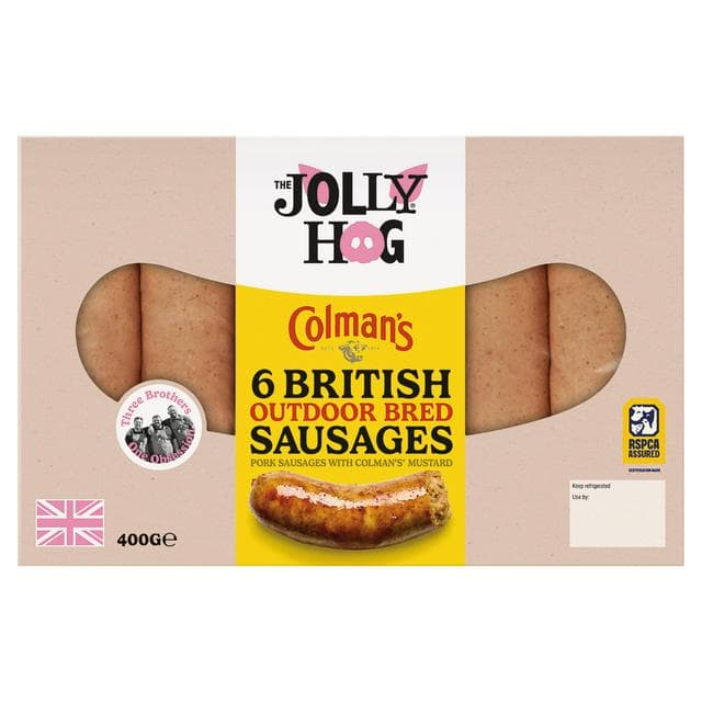 The Jolly Hog 6 x British Colman's Mustard Sausages 400g - gallery image 1