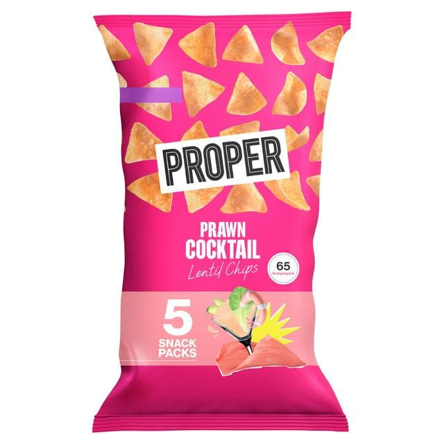 Proper 5 x 14g Prawn Cocktail Multipack Lentil Chips - gallery image 1