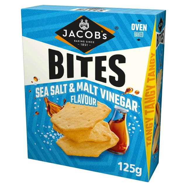 Jacob's Bites 125g Sea Salt & Malt Vinegar Cracker - gallery image 1
