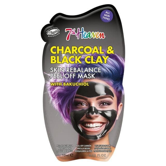 7th Heaven Charcoal & Black Clay with Bakuchiol Skin Rebalance Peel Off Mask - gallery image 1