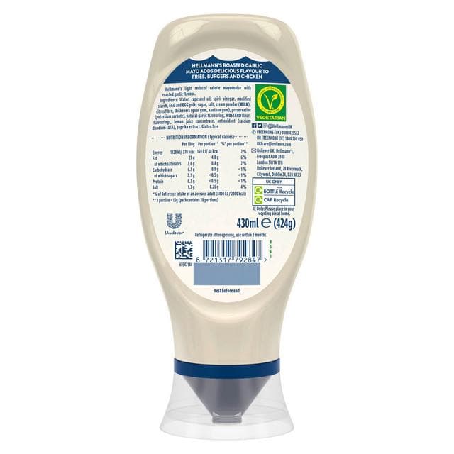 Hellmann's 430ml Roasted Garlic Mayonnaise Sauce - gallery image 6