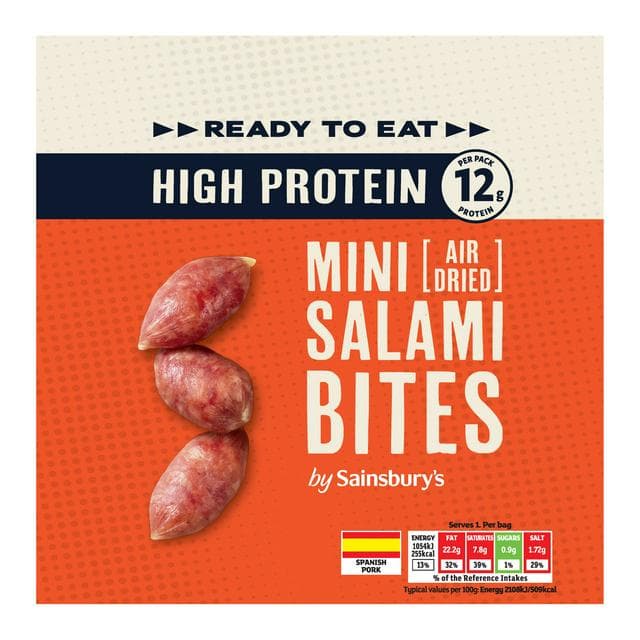 Sainsbury's 50g High Protein Ready to Eat Mini Salami Bites - gallery image 1