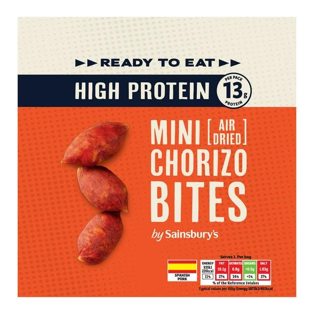 Sainsbury's 50g High Protein Ready to Eat Mini Chorizo Bites - gallery image 1