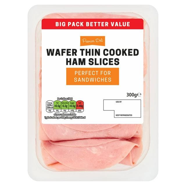 Premier Deli 300g Wafer Thin Cooked Ham Slices - gallery image 1