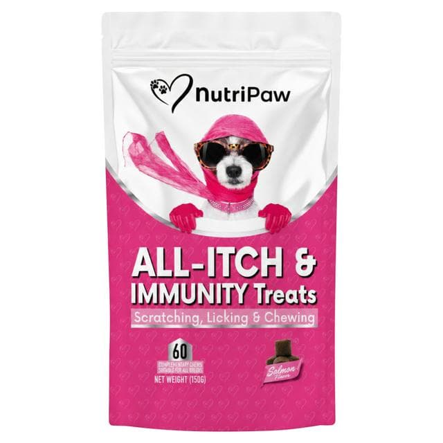 NutriPaw 60 x Salmon Flavor All Itch & Immunity Dog Treat Complementary Chews 150g - gallery image 1