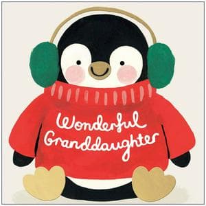 Sainsbury's Penguin Design Granddaughter Christmas Greeting Card