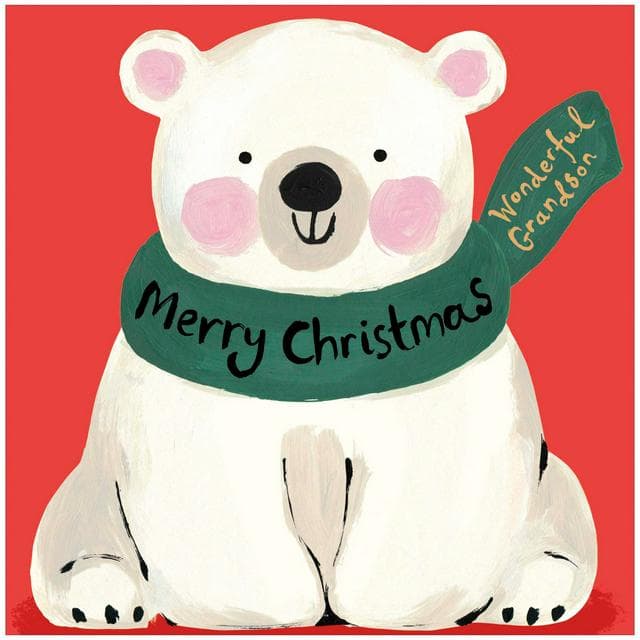 Sainsbury's Merry Christmas Grandson Greeting Card - gallery image 1