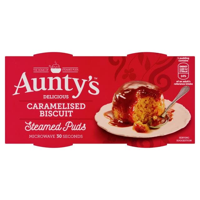 Aunty's Delicious 2 x 95g Caramelised Biscuit Steamed Puds - gallery image 1