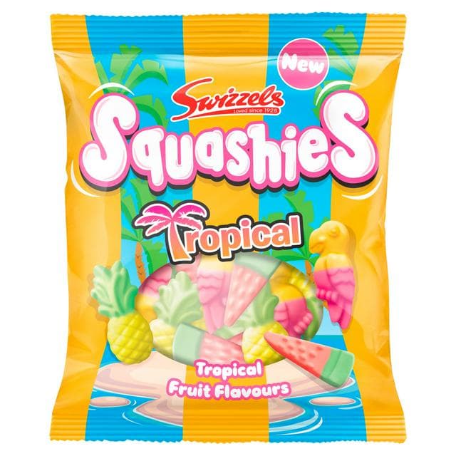 Swizzels 100g Tropical Fruit Flavours Squashies Sharing Bag - gallery image 1